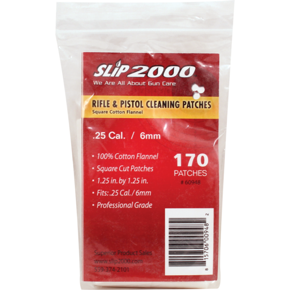 1.25" Square Cleaning Patches - .25 Cal / 6mm