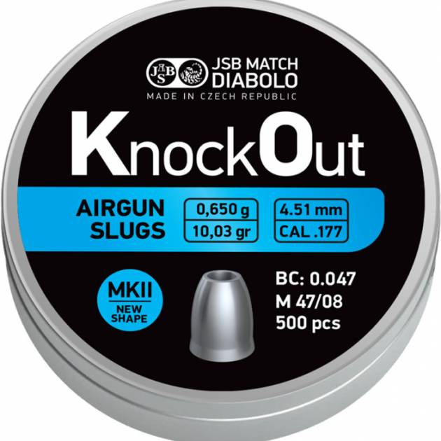 Cal 4.51 KNOCKOUT MK2 NEW SHAPE SLUGS 10.03 GR (500)