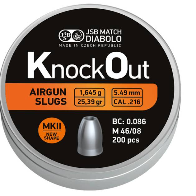 Cal 5.5 KNOCKOUT SLUGS MK2 .216 25.39 GR (200)