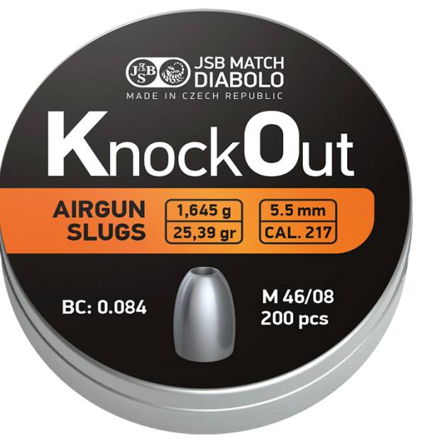 Cal 5.5 KNOCKOUT SLUGS. 217 25.39 GR (200)