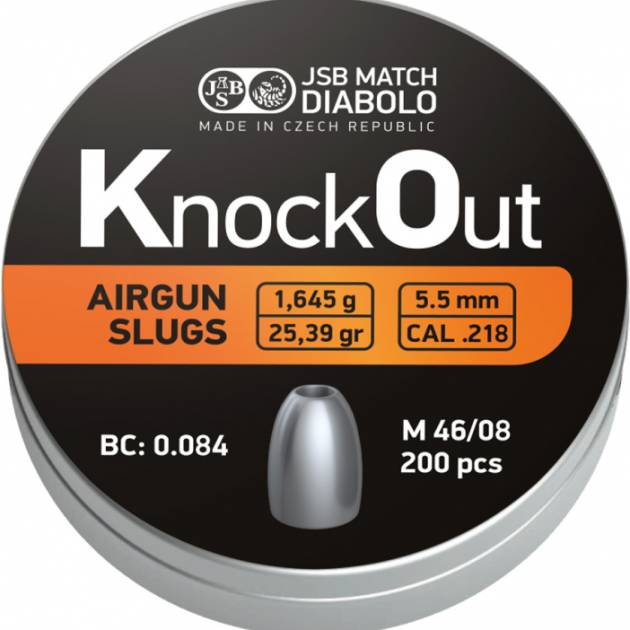 Cal 5.5 KNOCKOUT SLUGS. 218 25.39 GR (200)
