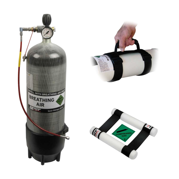 Best Fittings 9 Litre Carbon Fibre Airgun Charging Cylinder Tank – Bling Kit